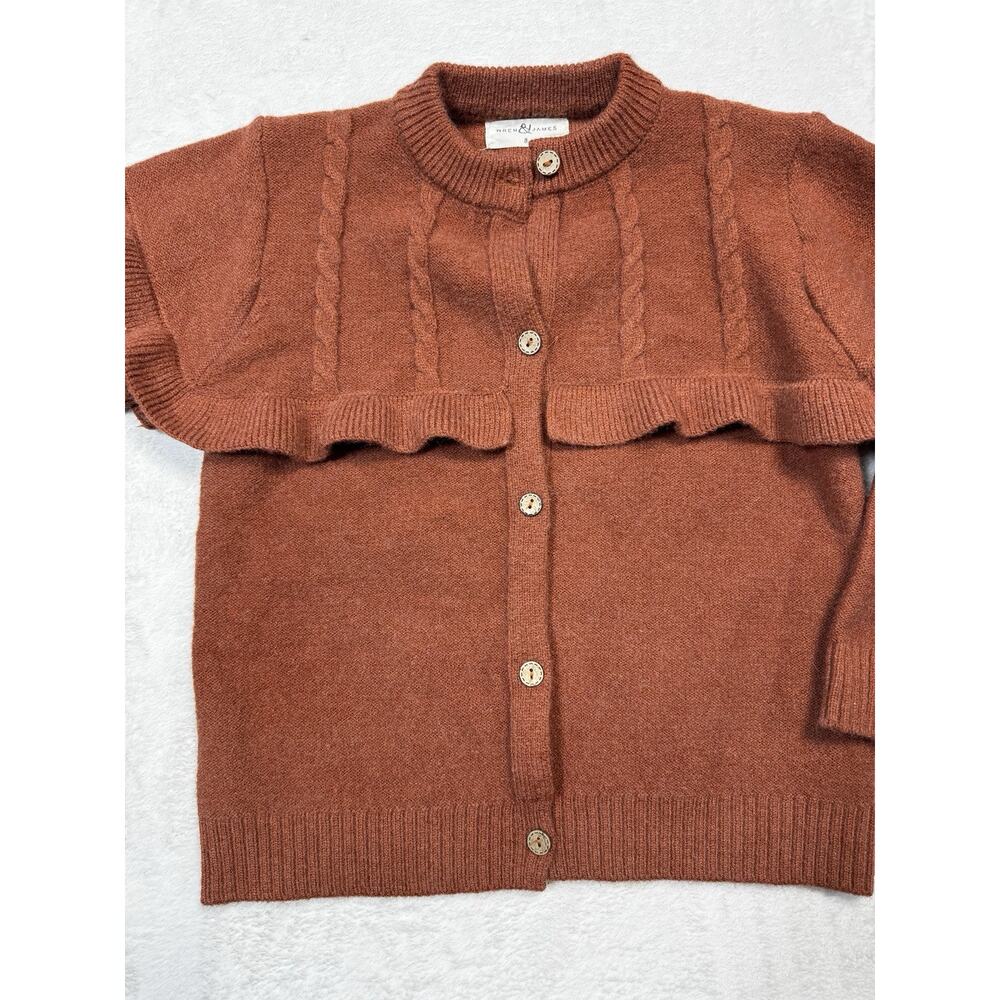 Wren And James Children’s Cardigan In Autumn Brown Fall2025 Thanksgiving Size 8